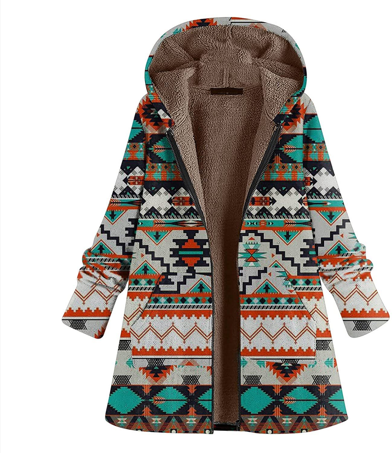 Wholesale Aztec Zipper Embroidered Vintage Warm Cotton Black Coat